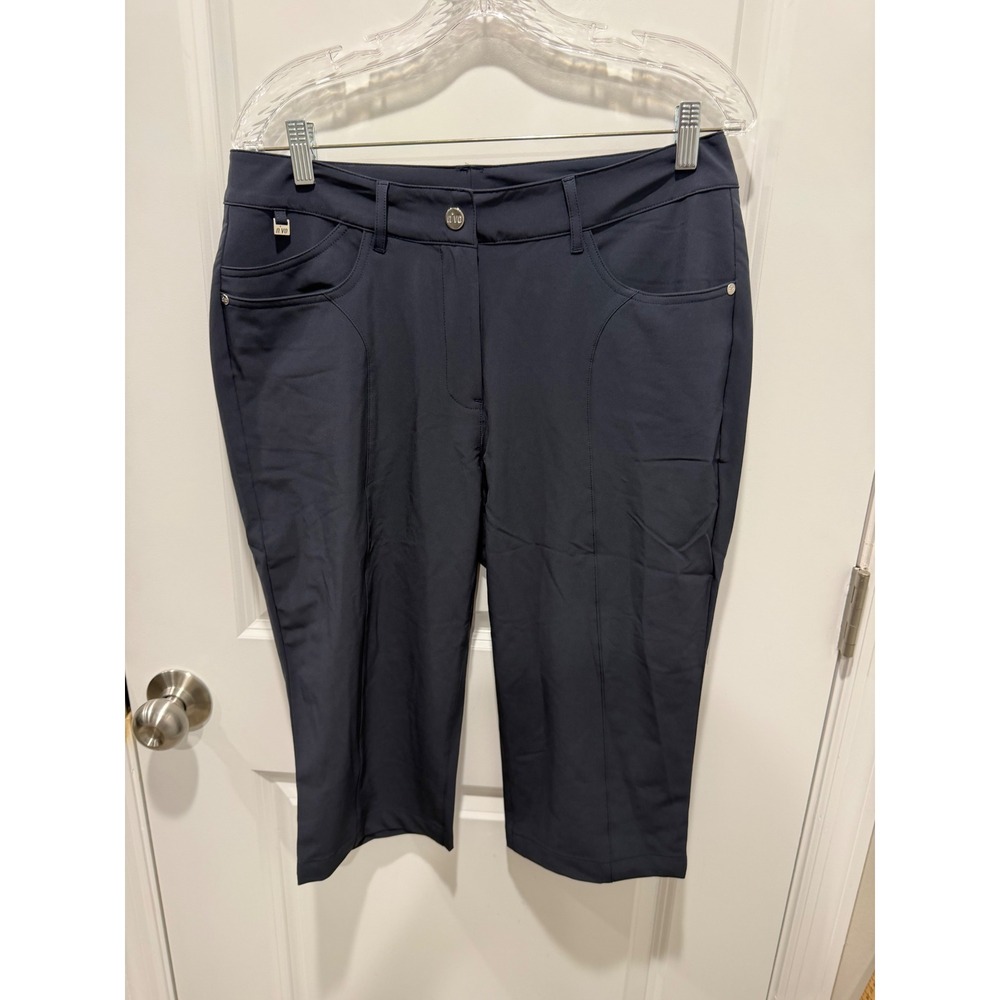 Nivo Womens Capri Pants Performance Stretch Navy Blue Size 10 NWT